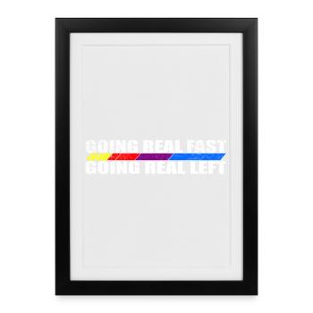 Racing stripe motif for speed lovers - Framed poster (27 × 37 cm) - black - Front