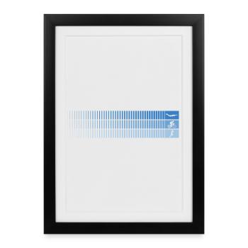 Dégradé azur code-barres oiseau - Affiche encadrée (27 × 37 cm) - noir - Devant