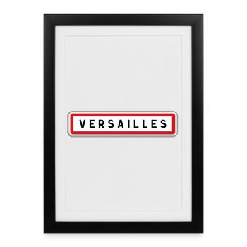 Panneau central de Versailles, Yvelines - Affiche encadrée (27 × 37 cm) - noir - Devant