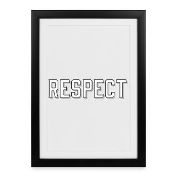 Respekt lettering with 3D effect - Framed poster (27 × 37 cm) - black - Front
