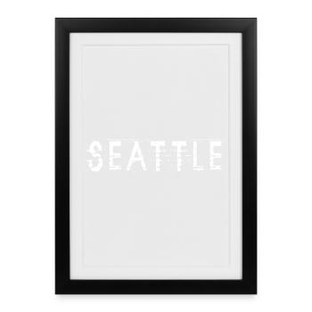 Seattle, États-Unis - Affiche encadrée (27 × 37 cm) - noir - Devant