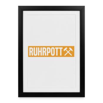 Ruhrpott - Ruhr Pott - Zeche - Zollverein - NRW - Affiche encadrée (27 × 37 cm) - noir - Devant