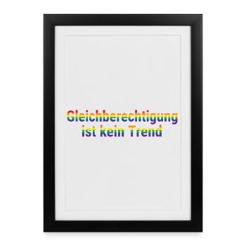 Equality is not a trend - Framed poster (27 × 37 cm) - black - Front