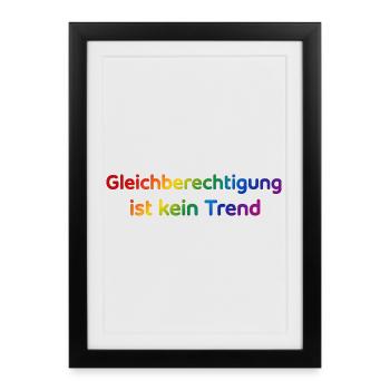 Equality is not a trend rainbow - Framed poster (27 × 37 cm) - black - Front