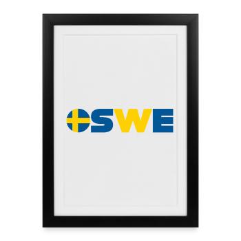 Suède - Affiche encadrée (27 × 37 cm) - noir - Devant