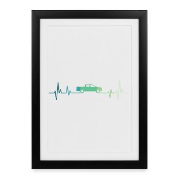 Pick-up heartbeat off-road car - Framed poster (27 × 37 cm) - black - Front