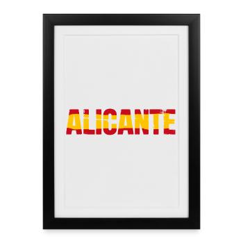 Drapeau d’Alicante, Espagne - Affiche encadrée (27 × 37 cm) - noir - Devant