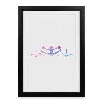 Cheerpom pom girls Mom Cheerleading - Affiche encadrée (27 × 37 cm) - noir - Devant
