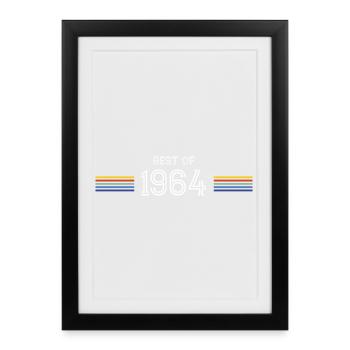 Best Of 1964 T-Shirt Cadeau Humour - Affiche encadrée (27 × 37 cm) - noir - Devant