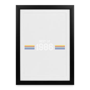 T-shirt cadeau drôle Best of 1986 - Affiche encadrée (27 × 37 cm) - noir - Devant
