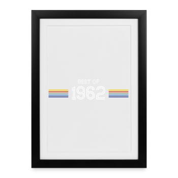 T-shirt cadeau drôle Best of 1962 - Affiche encadrée (27 × 37 cm) - noir - Devant