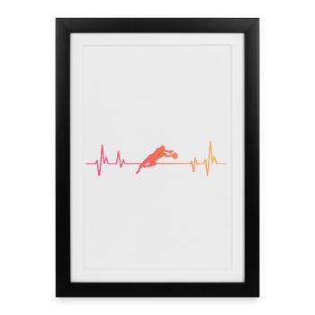 Gardien de but de football Sunset Gardien de but - Affiche encadrée (27 × 37 cm) - noir - Devant