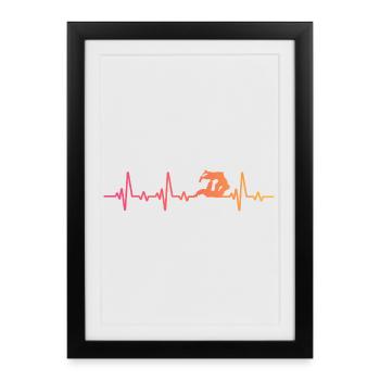 Jiu Jitsu Sunset Heartbeat Jiu-jitsu - Framed poster (27 × 37 cm) - black - Front