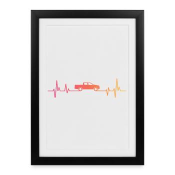 Sunset Pickup Heartbeat Car Pickup - Framed poster (27 × 37 cm) - black - Front