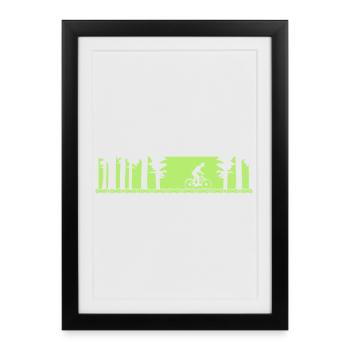 Cycle Tour Forest Range - Design minimaliste - Affiche encadrée (27 × 37 cm) - noir - Devant