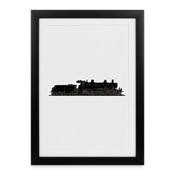 Locomotive train - Framed poster (27 × 37 cm) - black - Front