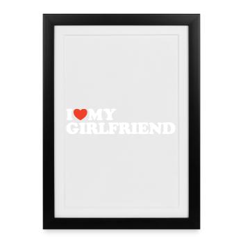 J’aime ma chemise coeur de copine - Affiche encadrée (27 × 37 cm) - noir - Devant