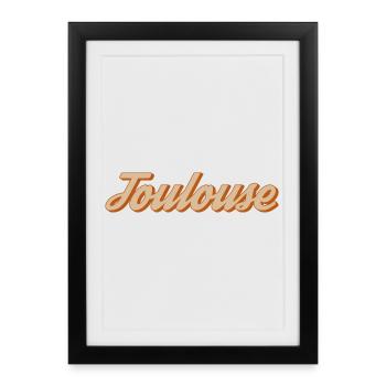 Lettrage Toulouse Vintage - Affiche encadrée (27 × 37 cm) - noir - Devant