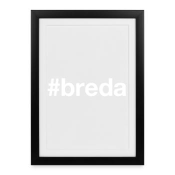 BREDA Netherlands Niederlande - Gerahmtes Poster (27 × 37 cm) - Schwarz - Vorne