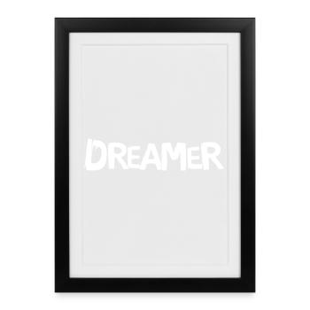 Dreamer Lettering - Cartoon font - Framed poster (27 × 37 cm) - black - Front