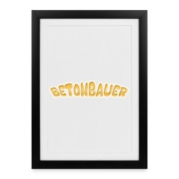 Concrete worker - Framed poster (27 × 37 cm) - black - Front