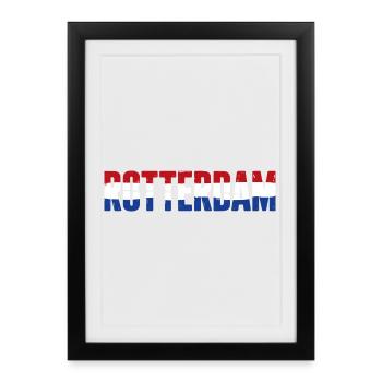 Rotterdam Flag Netherlands Vintage - Framed poster (27 × 37 cm) - black - Front