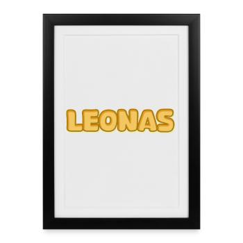 Cadeau pour Leonas - Affiche encadrée (27 × 37 cm) - noir - Devant