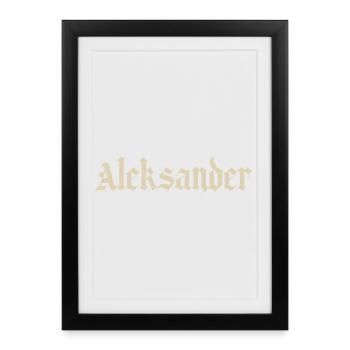 Fontaine gothique Aleksander - Affiche encadrée (27 × 37 cm) - noir - Devant