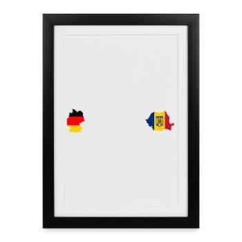 Heartbeat of Germany and Romania - Framed poster (27 × 37 cm) - black - Front