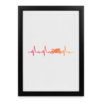 motorcycle biker sunsetheartbeat motorcycle - Framed poster (27 × 37 cm) - black - Front