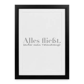 Fehlender Tatendrang im Fluss des Lebens - Gerahmtes Poster (27 × 37 cm) - Schwarz - Vorne