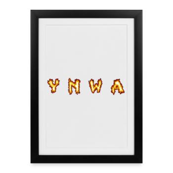 Lettres enflammées Imprimé - Affiche encadrée (27 × 37 cm) - noir - Devant