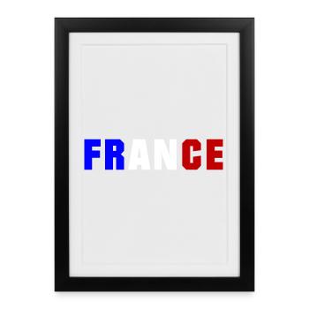 France Flag Design - Framed poster (27 × 37 cm) - black - Front