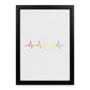 J’adore le fitness - Affiche encadrée (27 × 37 cm) - noir - Devant