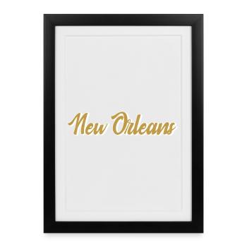 New Orleans Gold Script - Framed poster (27 × 37 cm) - black - Front
