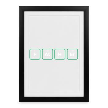 Father - Tableau Périodique, Design Original - Affiche encadrée (27 × 37 cm) - noir - Devant