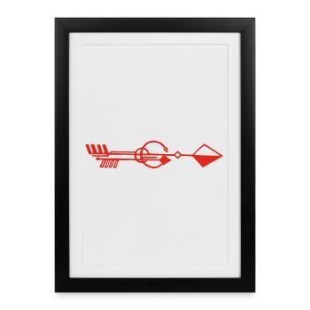 Flèche rouge étrange - Affiche encadrée (27 × 37 cm) - noir - Devant