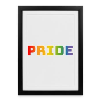 Rainbow pride white - Framed poster (27 × 37 cm) - black - Front