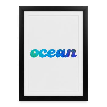 Ocean Ocean Sea Water Atlantic Pacific Quota - Framed poster (27 × 37 cm) - black - Front