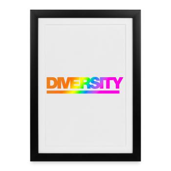 Diversité typographique Arc-en-ciel - Affiche encadrée (27 × 37 cm) - noir - Devant