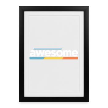 Awesome Typography Design - Framed poster (27 × 37 cm) - black - Front