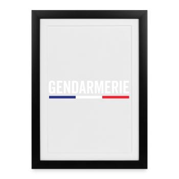 Gendarmerie France Detailed Emblem - Framed poster (27 × 37 cm) - black - Front