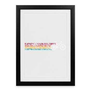 Conception de vélo arc-en-ciel LGBT Pride - Affiche encadrée (27 × 37 cm) - noir - Devant