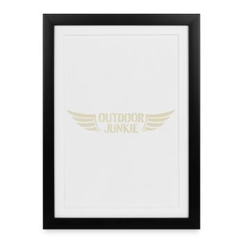Conception d’ailes de junkie d’extérieur - Affiche encadrée (27 × 37 cm) - noir - Devant