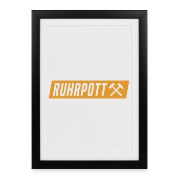 Ruhrpott - Ruhr Pott - Zeche - Zollverein - NRW - Affiche encadrée (27 × 37 cm) - noir - Devant