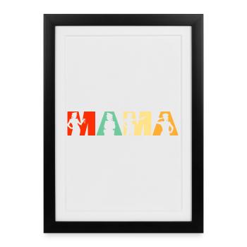 Police Mama Application de la loi Mère Rétro - Affiche encadrée (27 × 37 cm) - noir - Devant