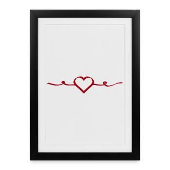 rotes herz rot Geschenk Valentinstag - Gerahmtes Poster (27 × 37 cm) - Schwarz - Vorne