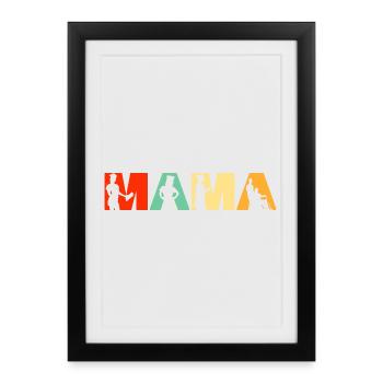 Nurse Mama Drôle Rétro Healthcare Mother Art - Affiche encadrée (27 × 37 cm) - noir - Devant