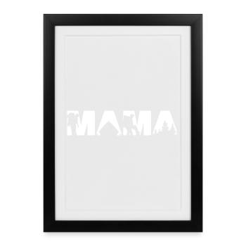 Aventure de camping minimaliste Vie en plein air - Affiche encadrée (27 × 37 cm) - noir - Devant