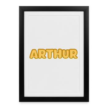 Cadeau pour Arthur - Affiche encadrée (27 × 37 cm) - noir - Devant